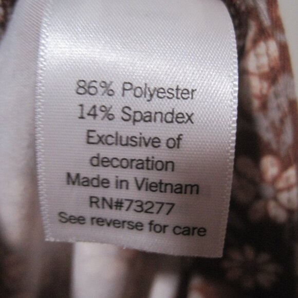 SO Pants Womens Medium Leggings Floral High Rise Flare Lettuce Hem Pull On Brown - Picture 8 of 8